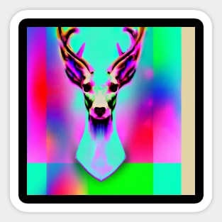 psychedelic Stag / Buck Sticker